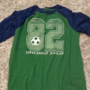 Green and Blue Kids Soccer Shirt